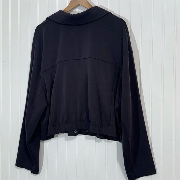 FLX Women’s 2X Black Cropped Blazer Relaxed Fit Stretch Athleisure Office Jacket - Picture 2 of 8